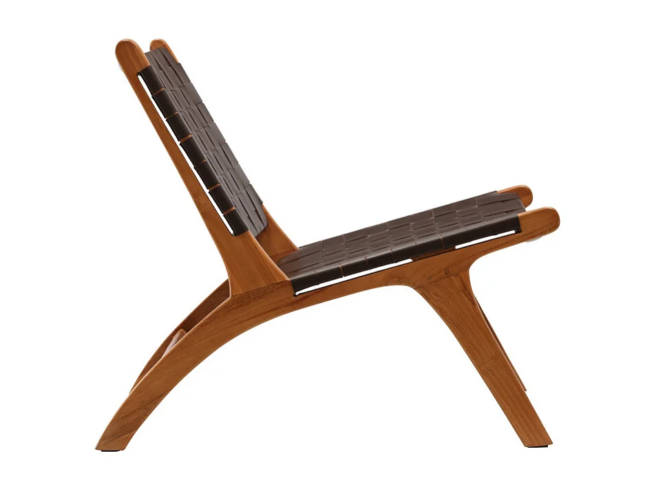 Fauteuil Design en Teck "Rike" 80cm Marron