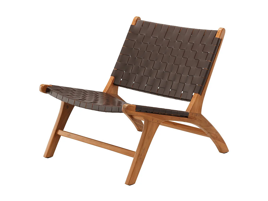 Fauteuil Design en Teck "Rike" 80cm Marron