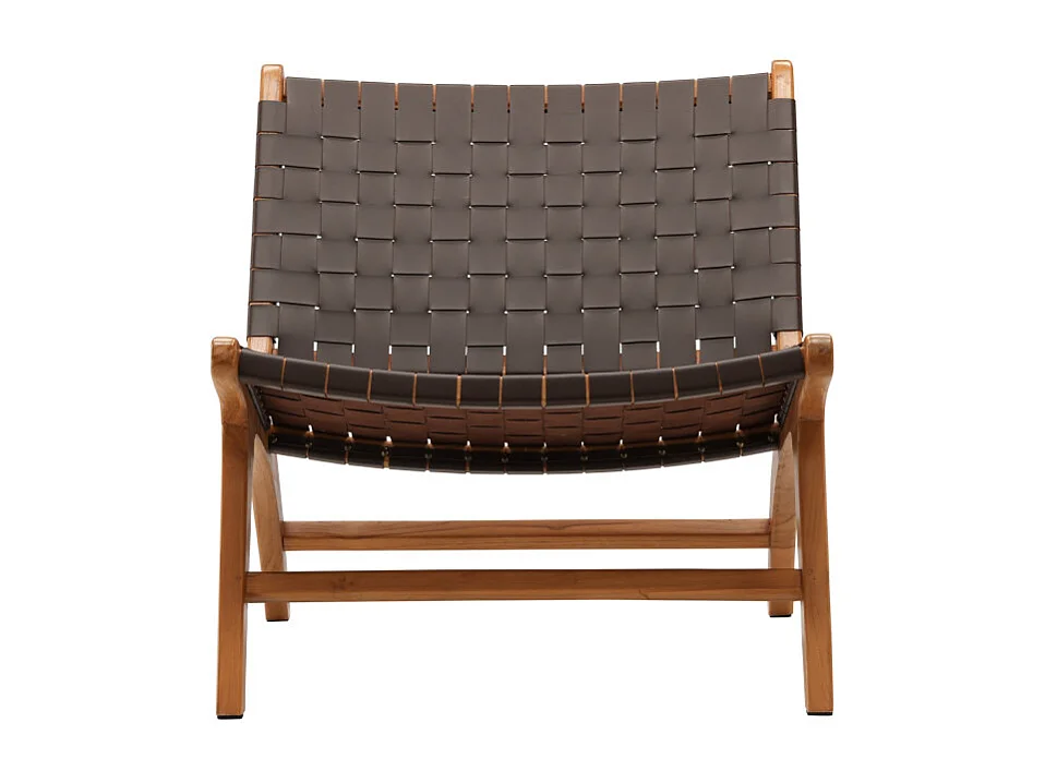 Fauteuil Design en Teck "Rike" 80cm Marron