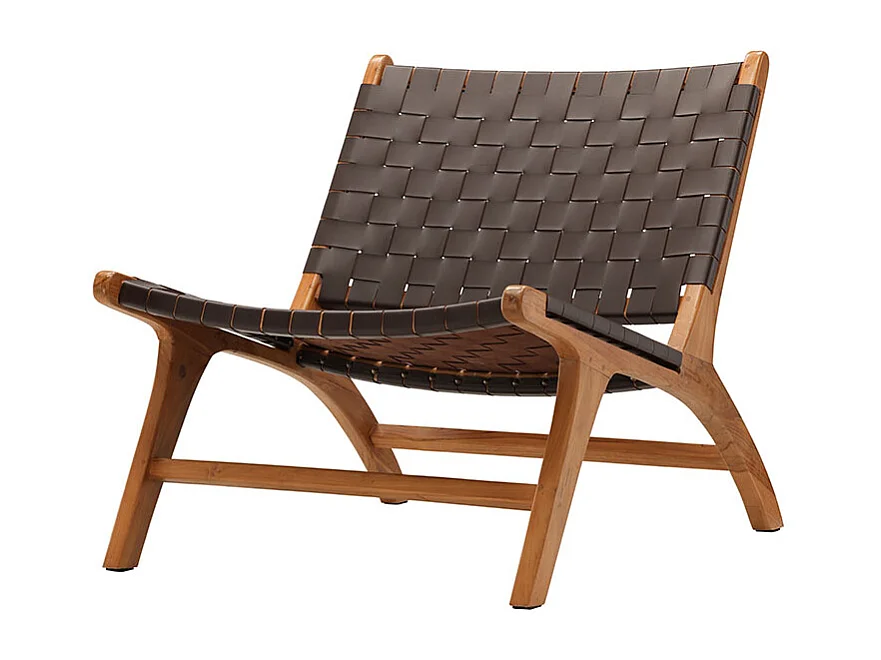 Rike fauteuil cuir PU marron.