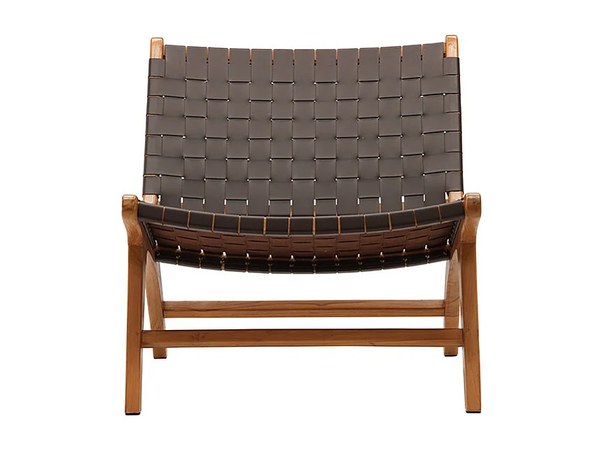 Rike fauteuil cuir PU marron.
