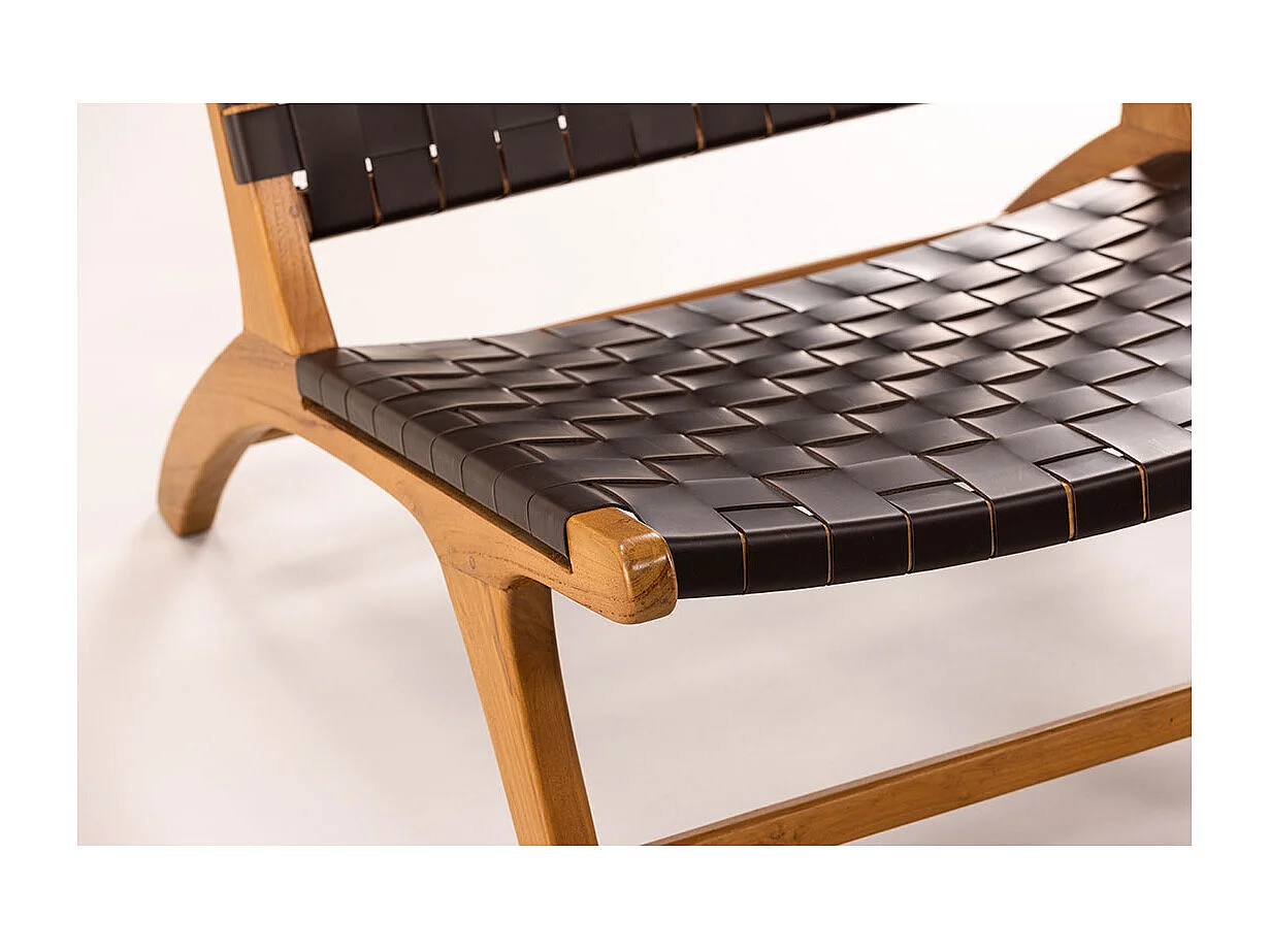 Rike fauteuil cuir PU marron.