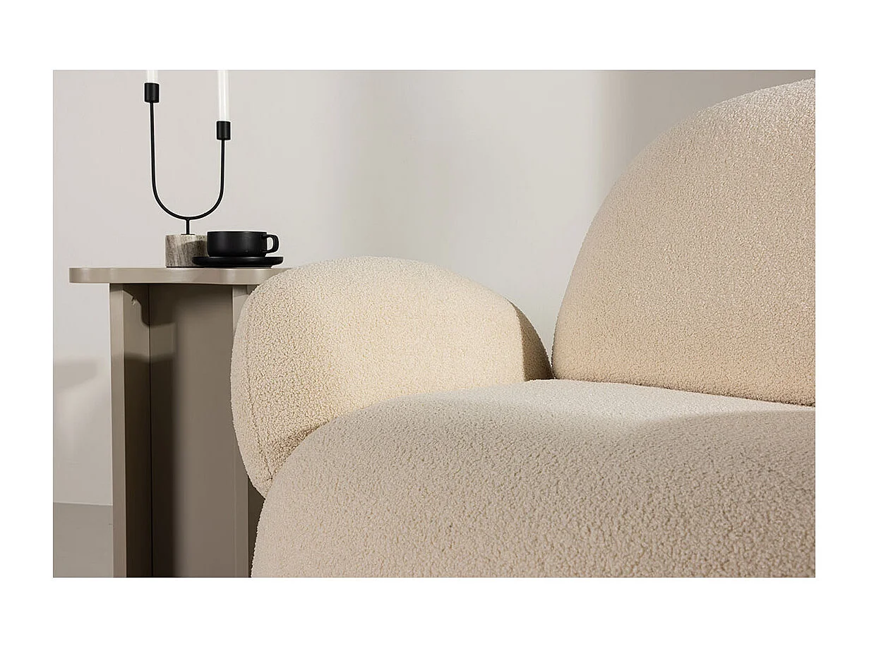 Fauteuil Design Chenille "Sevilla" 105cm Beige