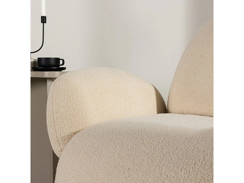 Fauteuil Design Chenille "Sevilla" 105cm Beige