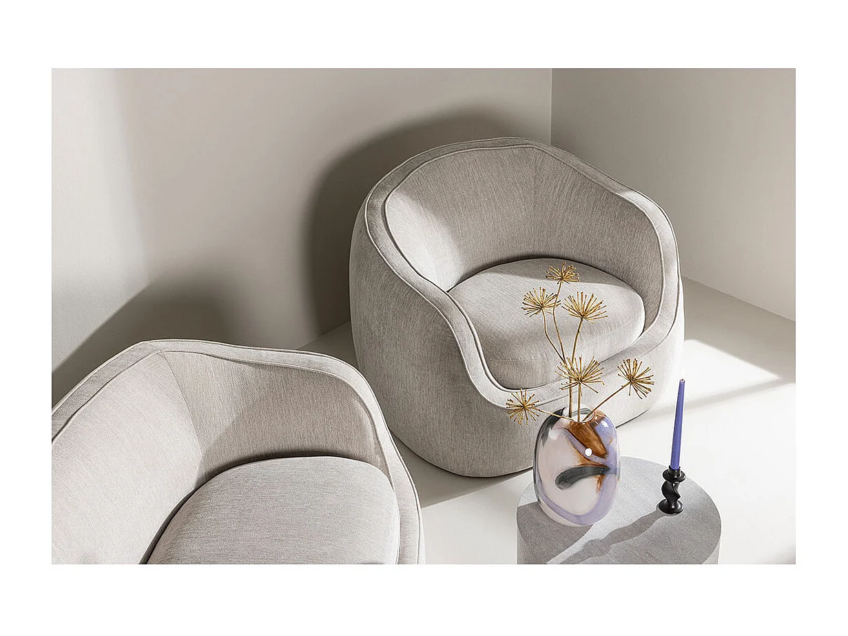 Elio fauteuil lichtgrijs.