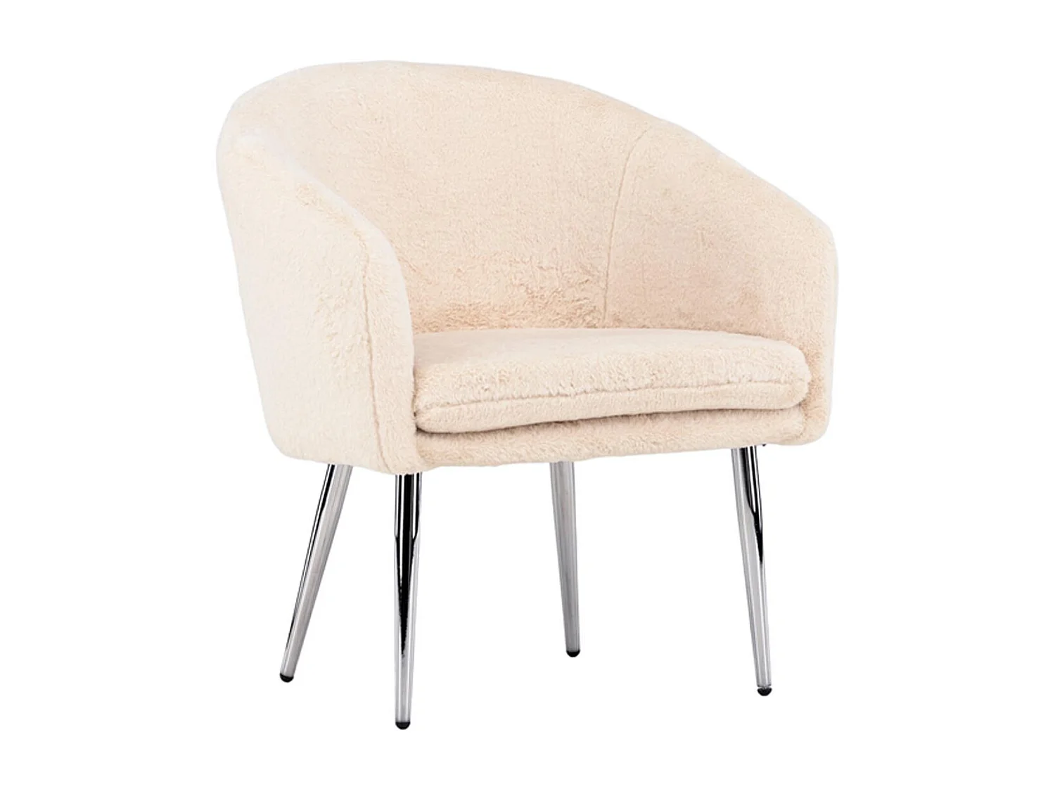 Fauteuil Effet Fourrure "Wanda" 77cm Beige