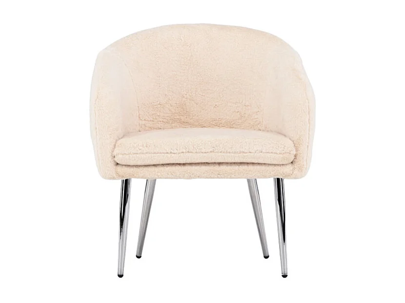 Fauteuil Effet Fourrure "Wanda" 77cm Beige