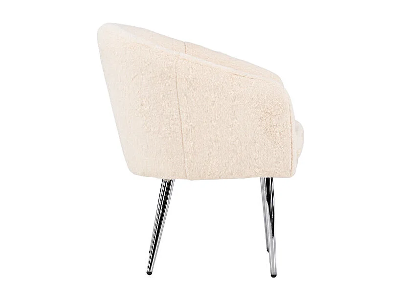 Fauteuil Effet Fourrure "Wanda" 77cm Beige