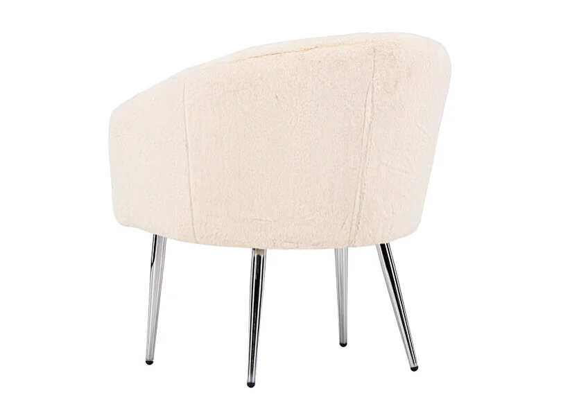 Fauteuil Effet Fourrure "Wanda" 77cm Beige