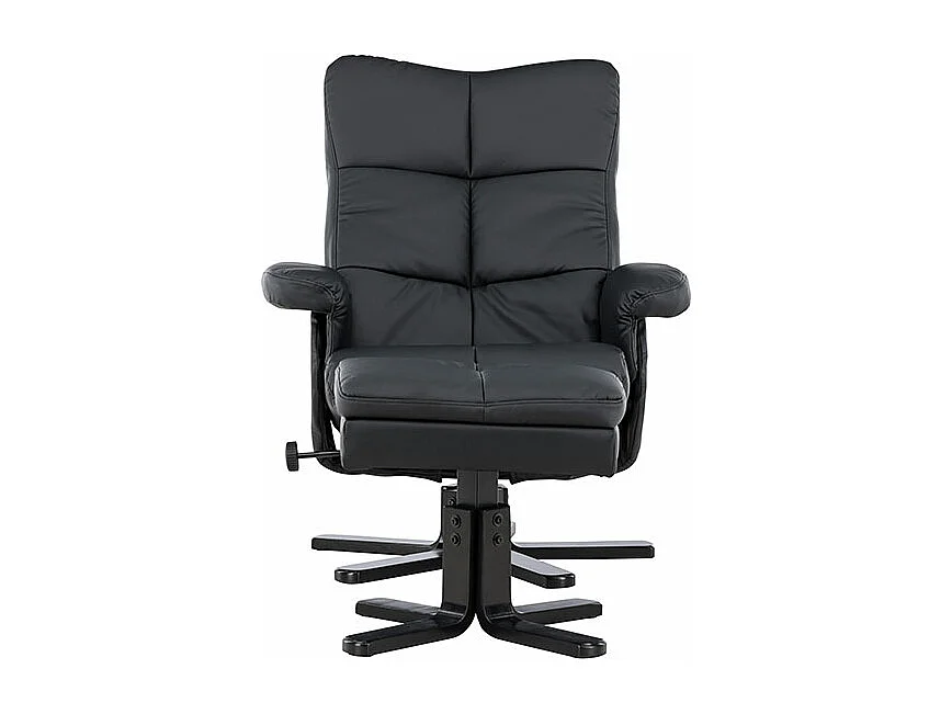 Fauteuil de Relaxation & Pouf "Sven" 101cm Noir