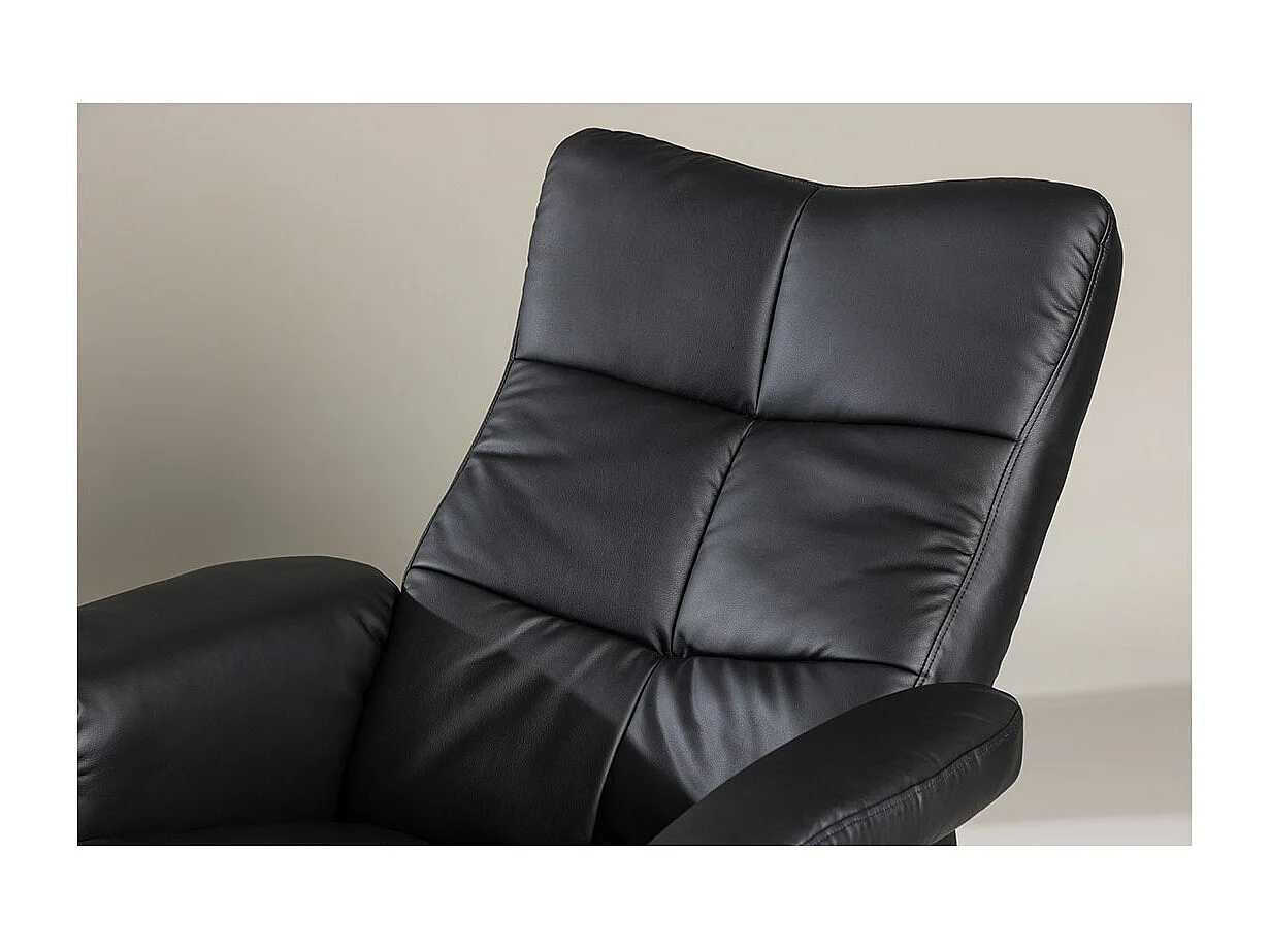 Fauteuil de Relaxation & Pouf "Sven" 101cm Noir