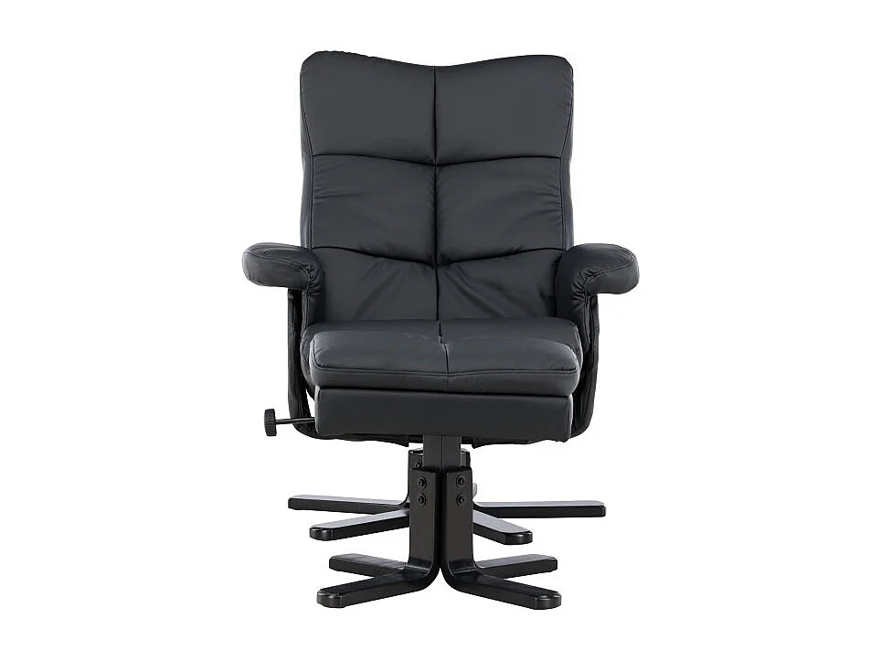 Fauteuil de Relaxation & Pouf "Sven" 101cm Noir