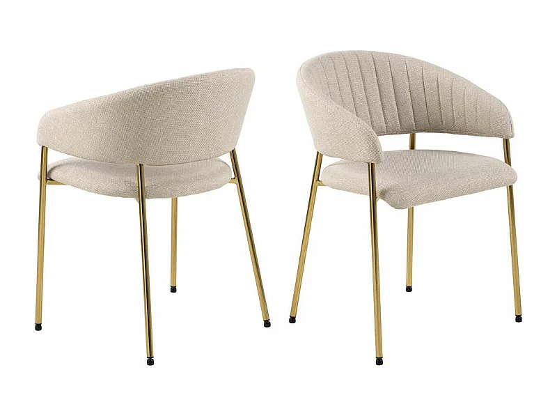 Ann chaise de salle à manger avec accoudoirs beige.