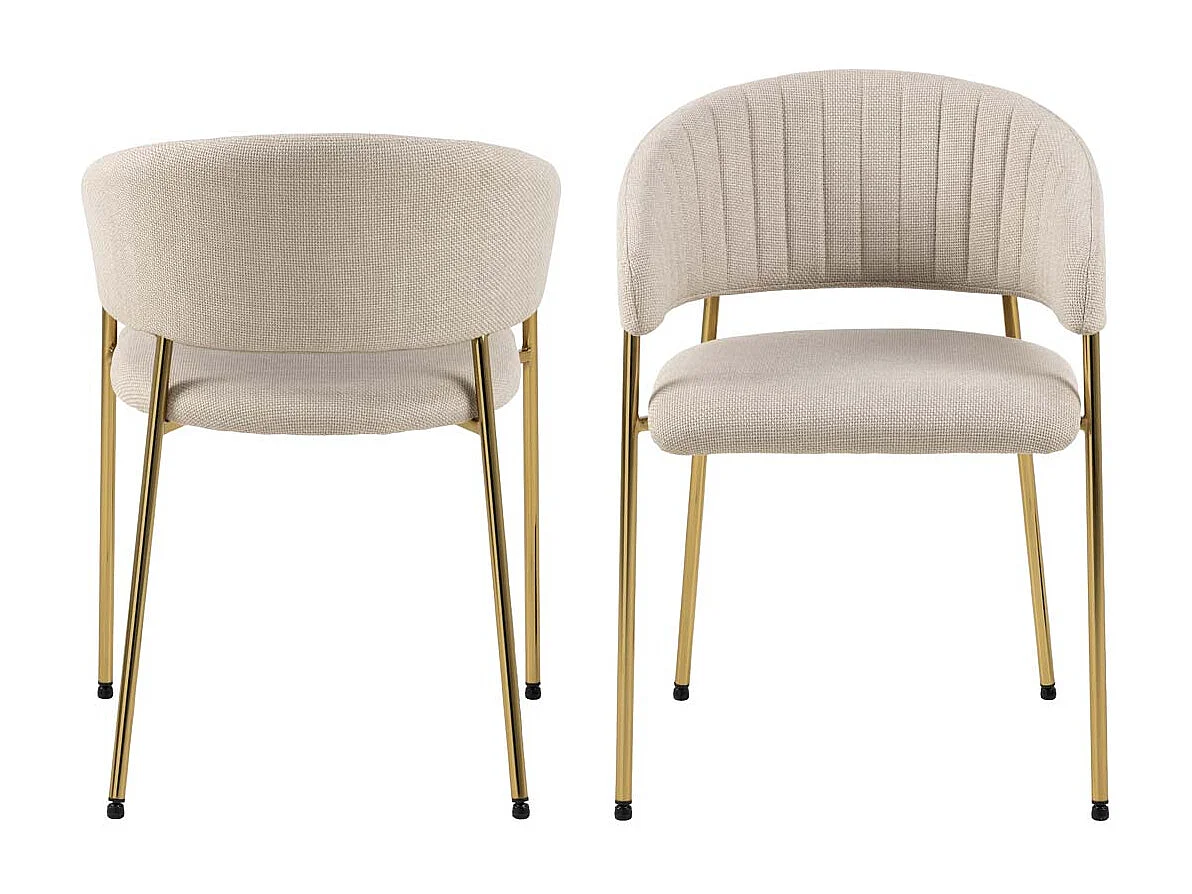 Aporty eetkamerstoel met armleuningen beige.