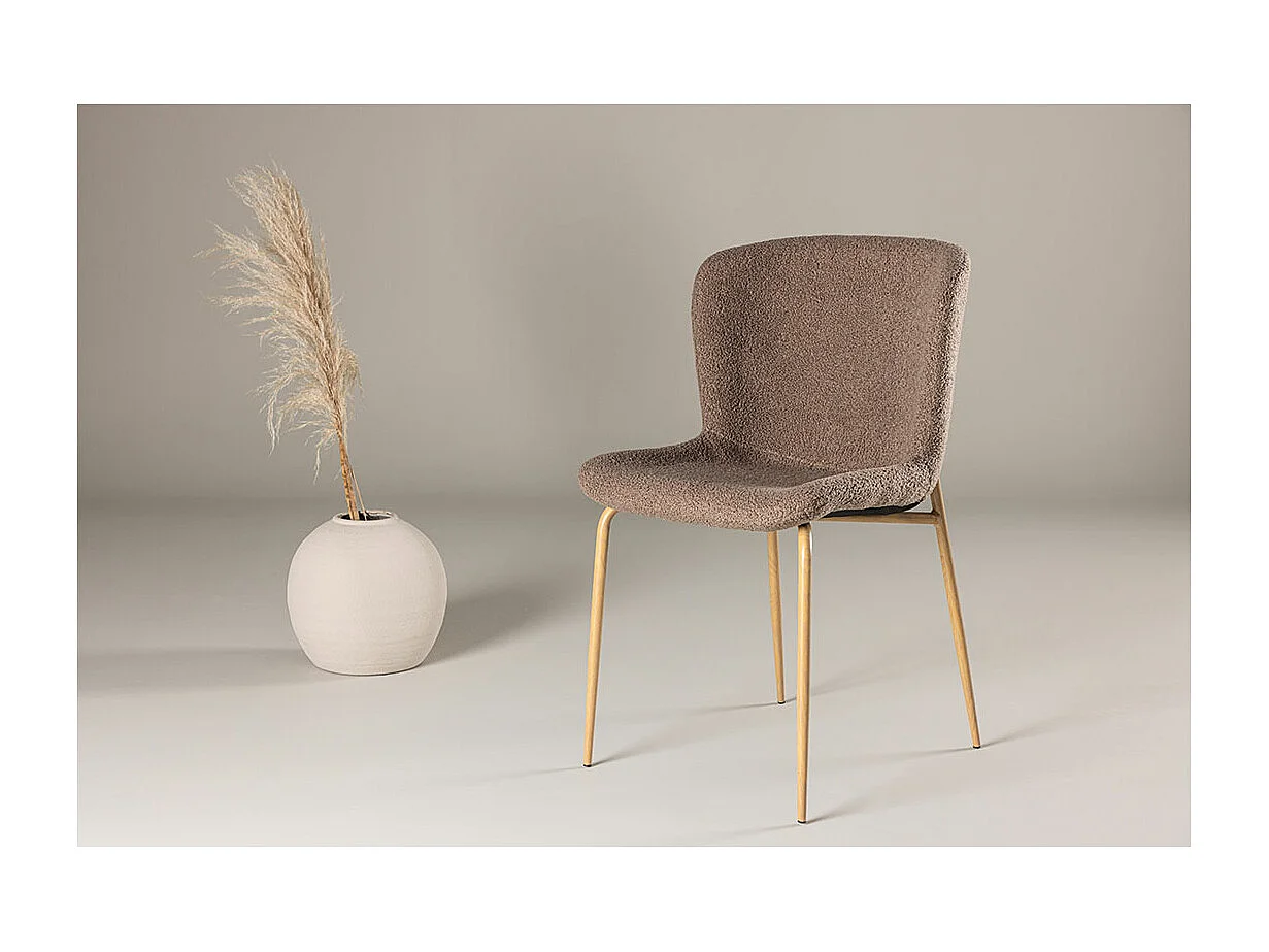 Modesto chaise de salle à manger teddy marron.