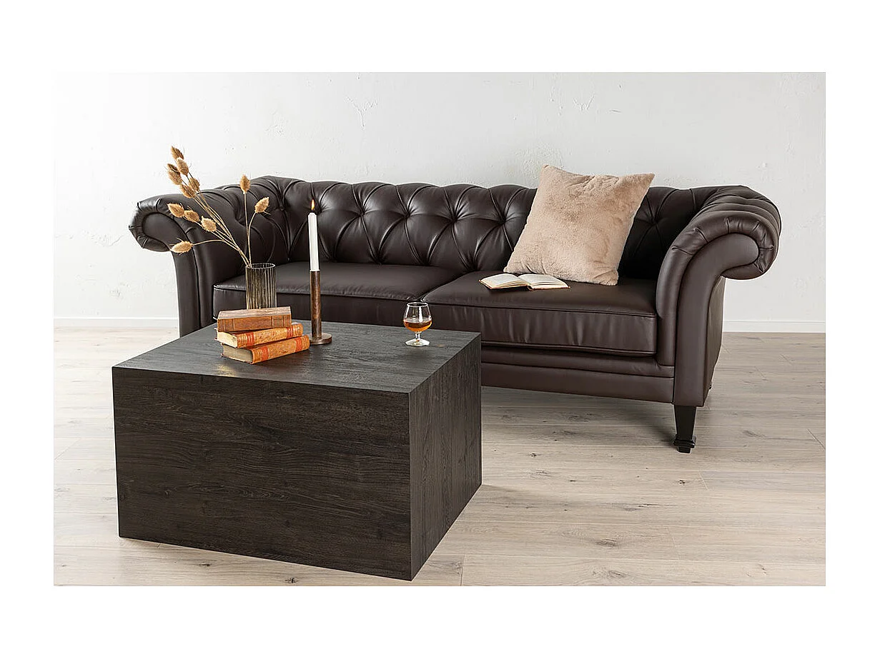 Ätran bank 3-zits PU kunstleer bruin.