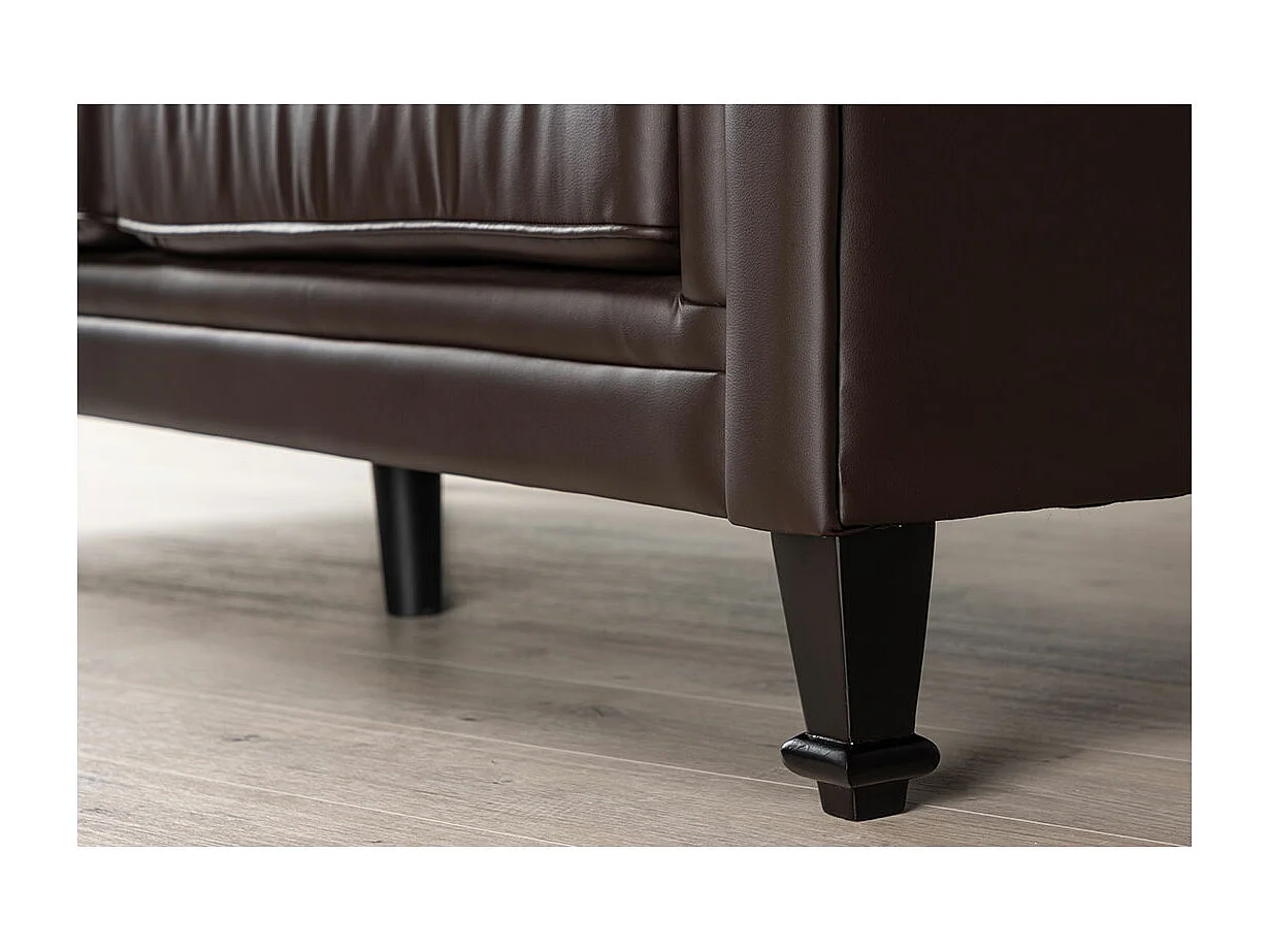 Ätran bank 3-zits PU kunstleer bruin.