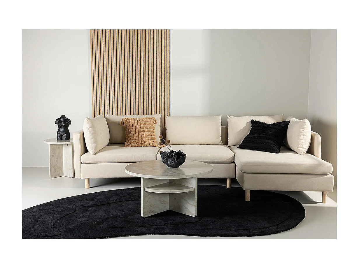 Zero Sofa Chaiselongue Sofa rechtsgerichtet beige.