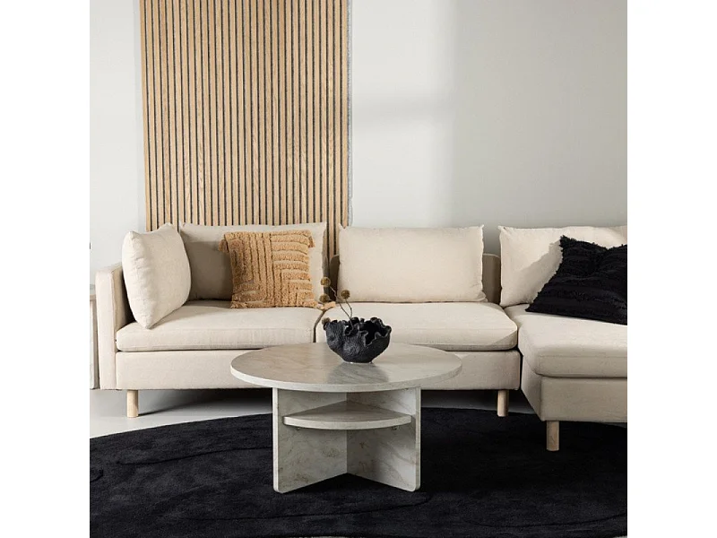 Zero Sofa Chaiselongue Sofa rechtsgerichtet beige.