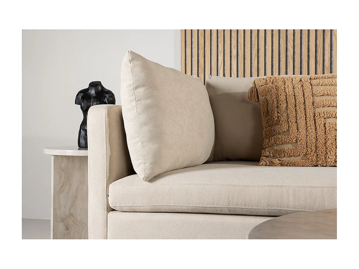 Canapé d'Angle Droit "Zero" 277cm Beige