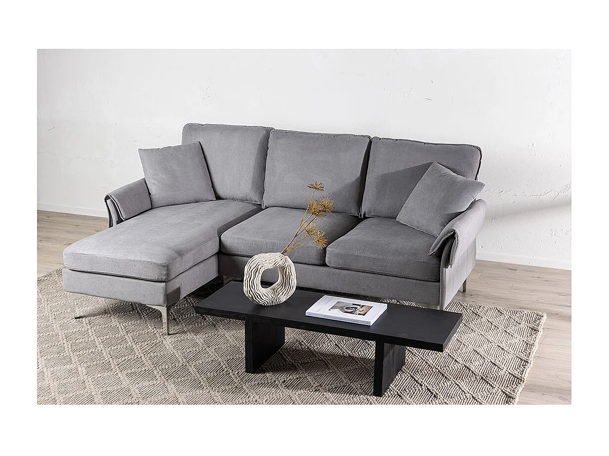 Canapé d'Angle Réversible "Remis" 241cm Gris Foncé