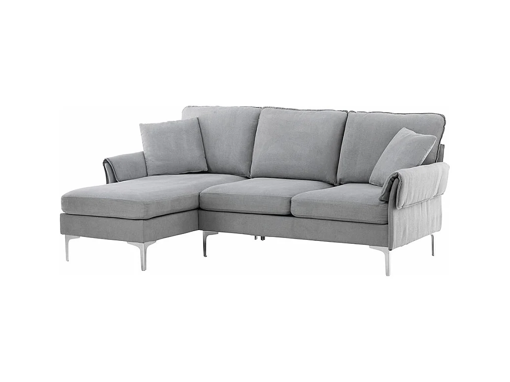 Canapé d'Angle Réversible "Remis" 241cm Gris Foncé