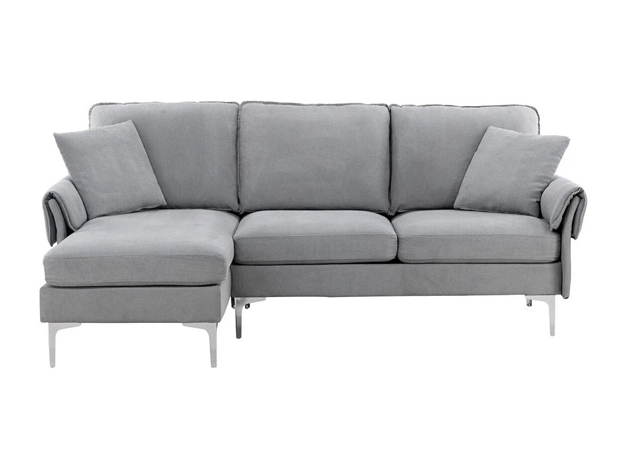 Canapé d'Angle Réversible "Remis" 241cm Gris Foncé