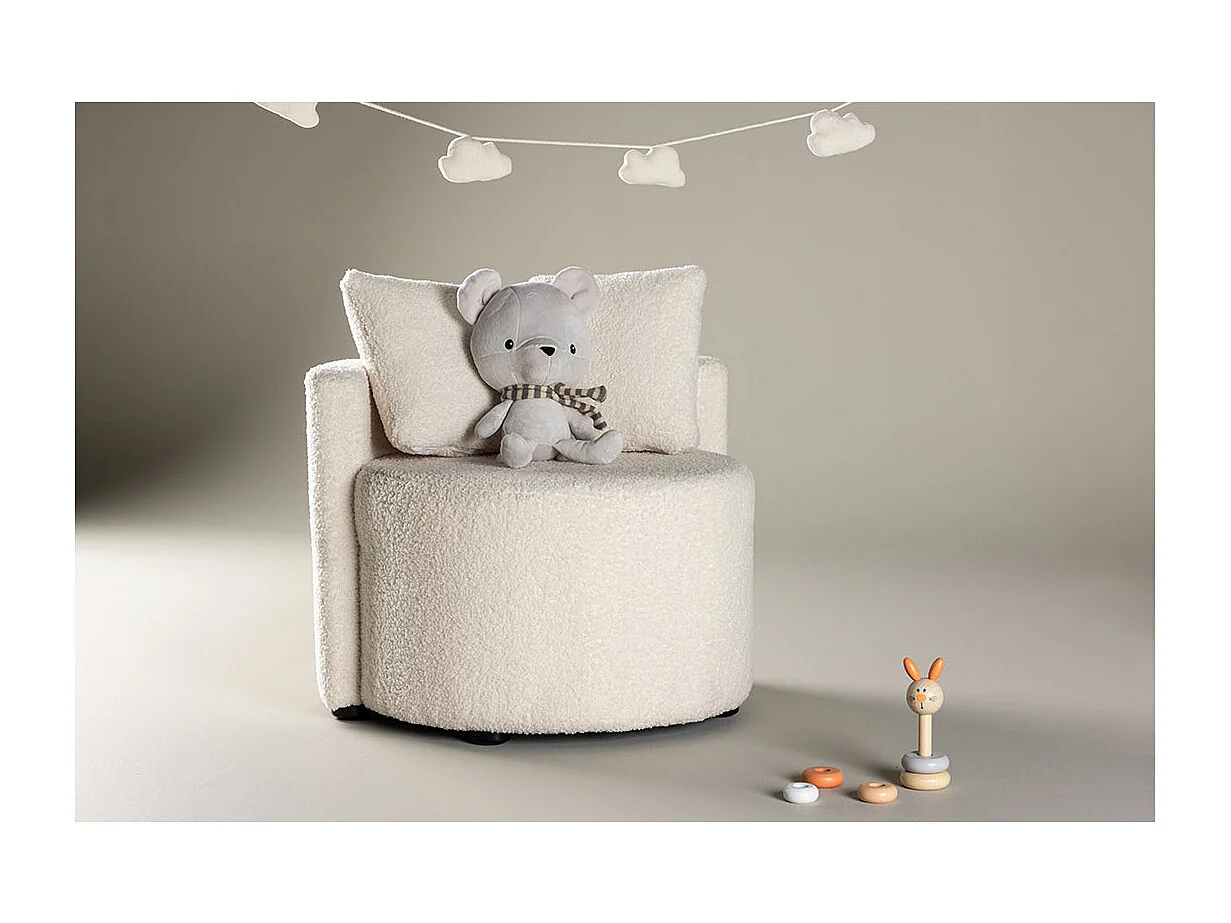 Kelso canapé pour enfants teddy blanc.