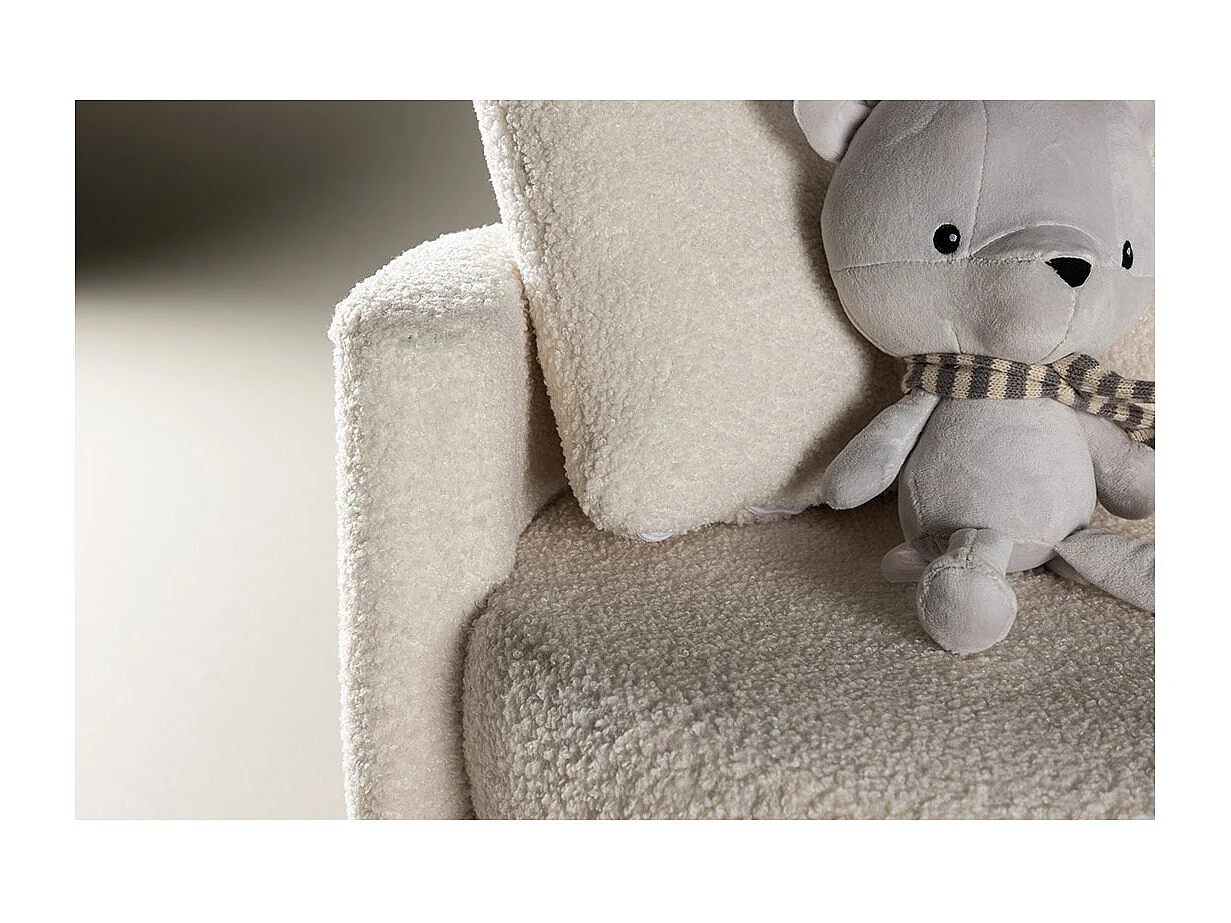 Kelso canapé pour enfants teddy blanc.