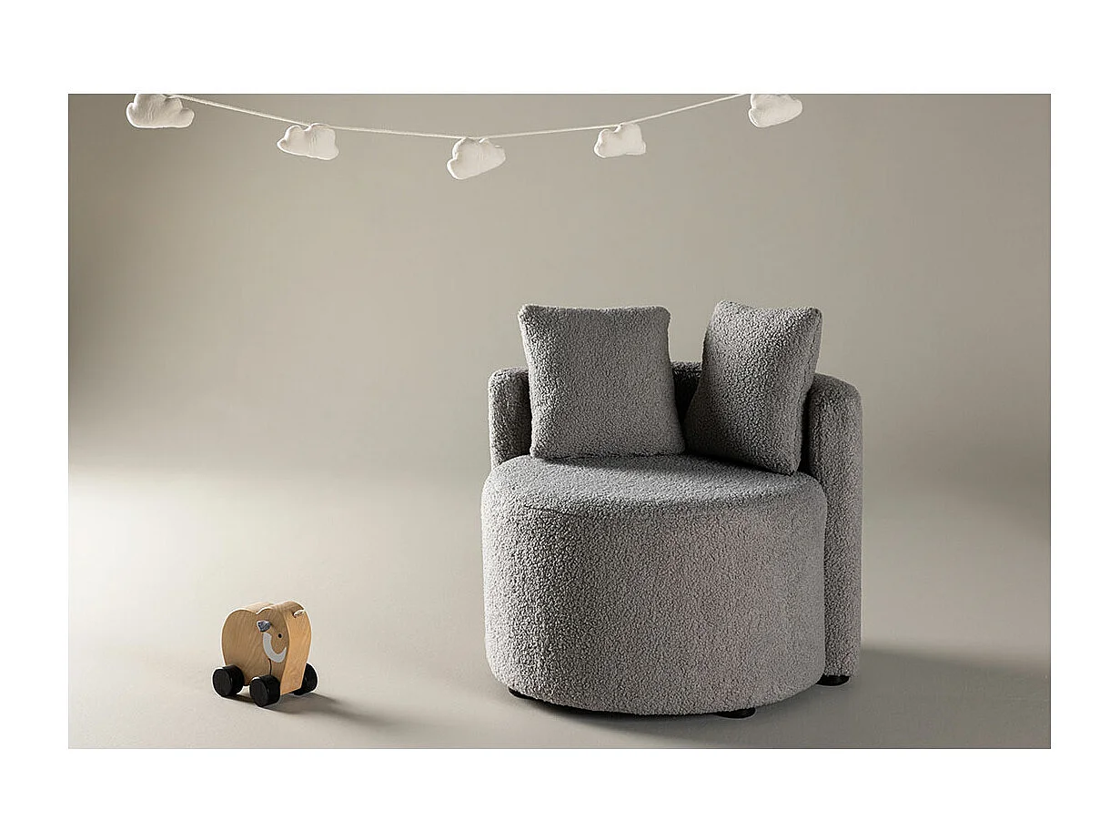 Kelso bank voor kinderen teddy grijs.