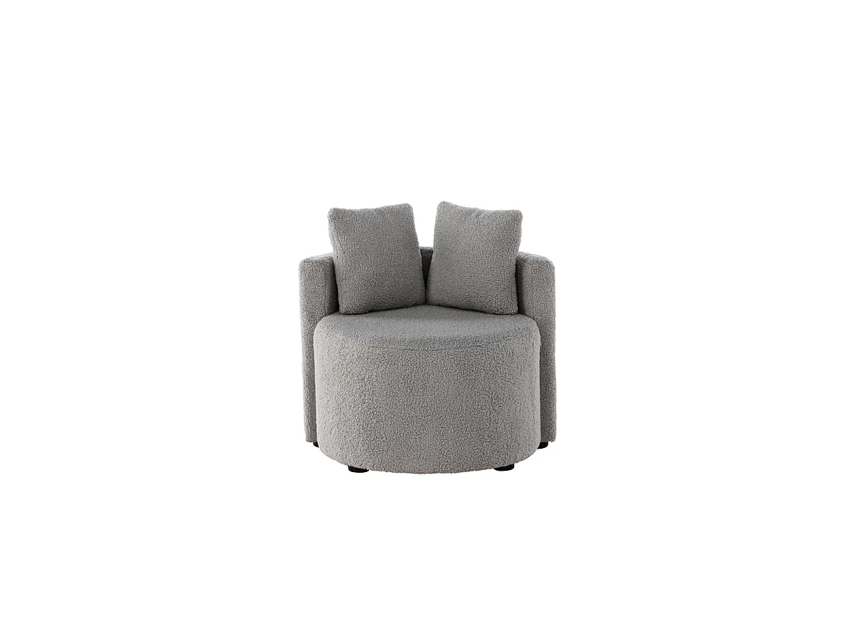 Fauteuil Enfant en Tissu Bouclé "Kelso" 59cm Gris