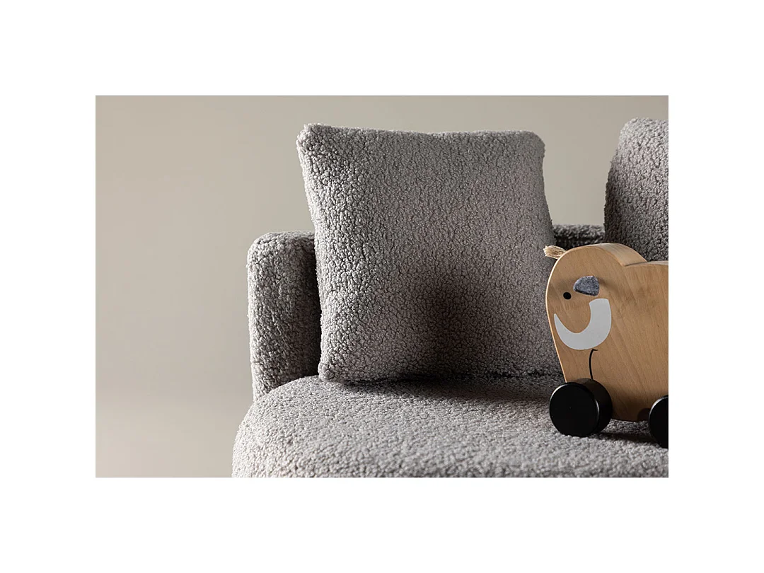 Fauteuil Enfant en Tissu Bouclé "Kelso" 59cm Gris