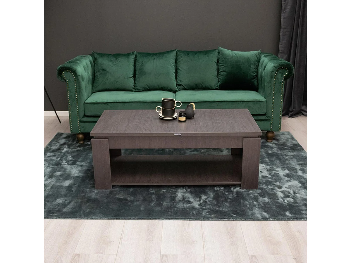 Canapé 3 Places en Velours "Chesterfield" 217cm Vert