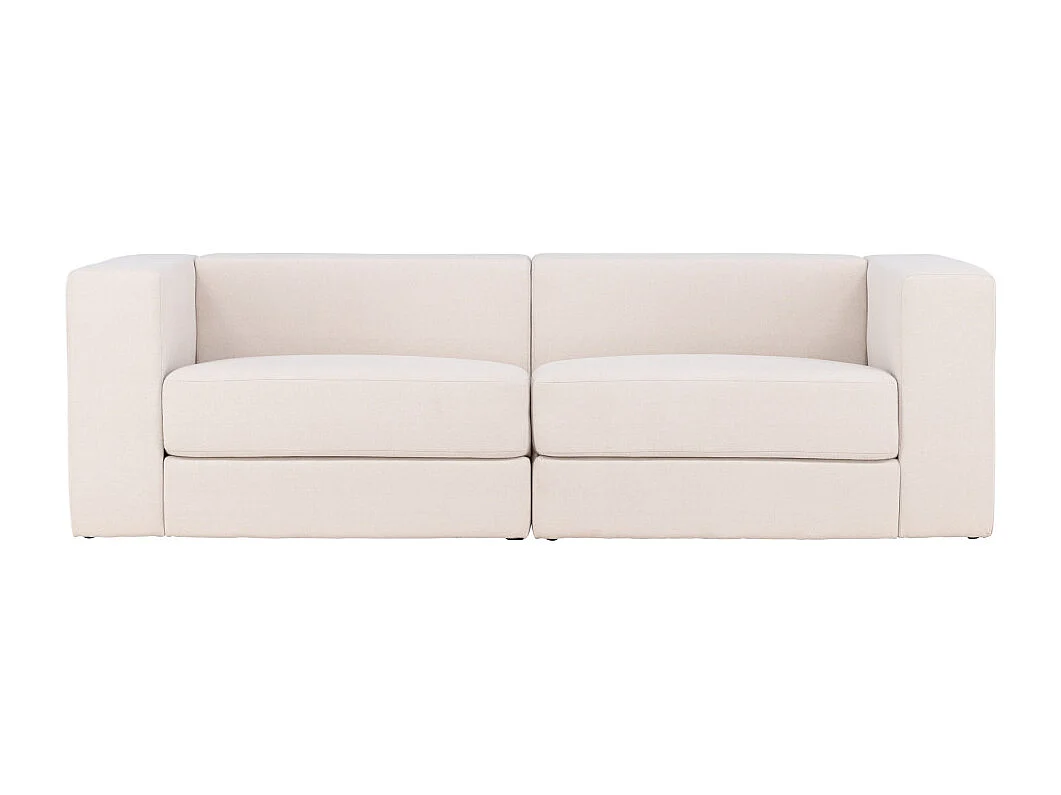 Canapé 3 Places Effet Lin "Lumi" 238cm Blanc