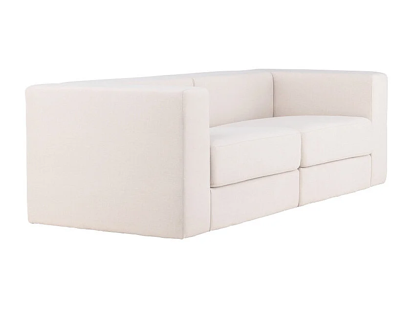 Canapé 3 Places Effet Lin "Lumi" 238cm Blanc