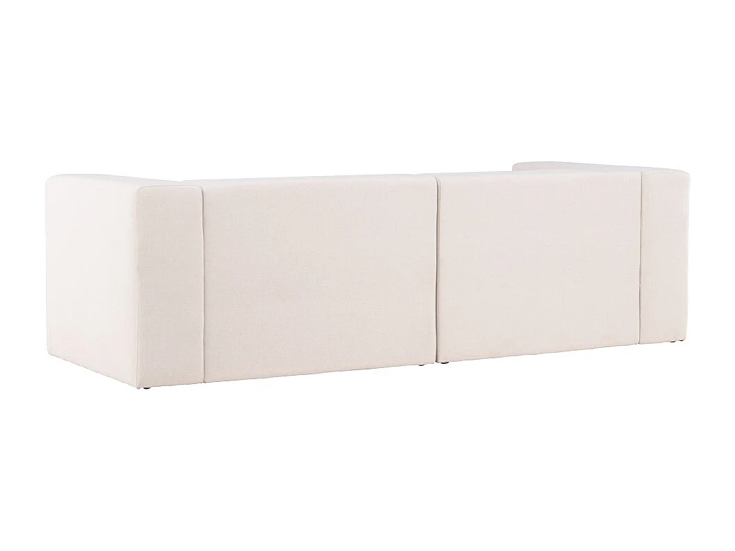 Canapé 3 Places Effet Lin "Lumi" 238cm Blanc