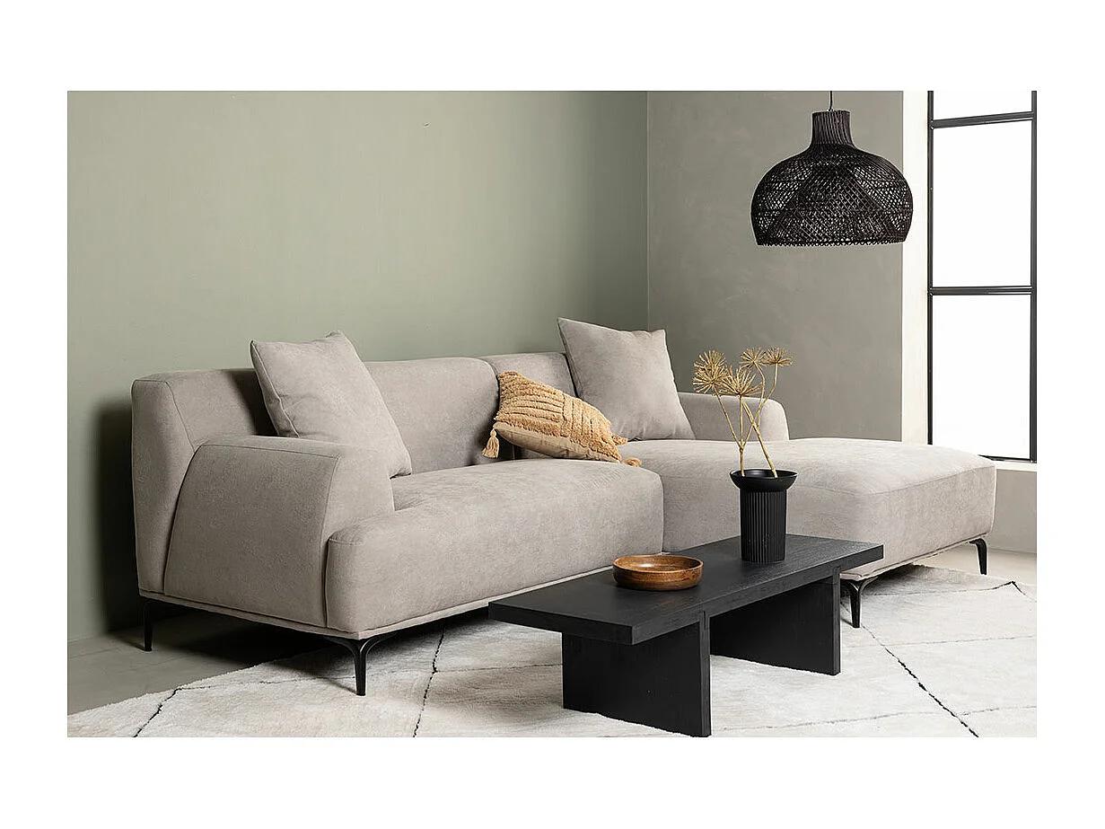 Canapé d'Angle Droit "Viskan" 242cm Gris Clair