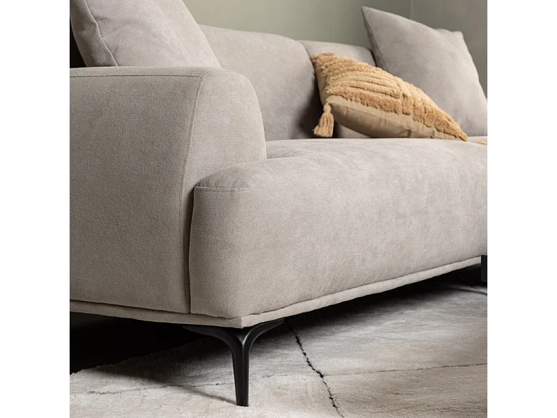 Canapé d'Angle Droit "Viskan" 242cm Gris Clair