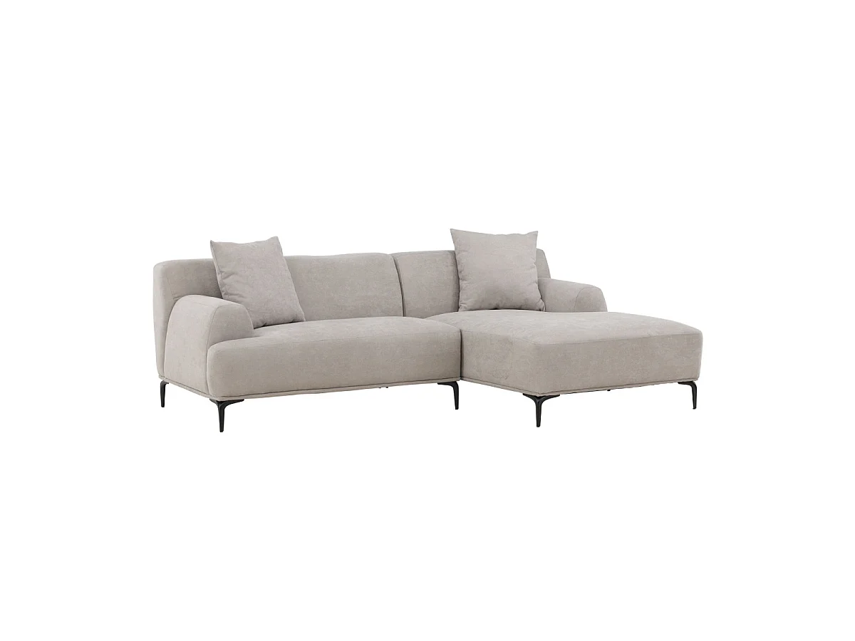Canapé d'angle 3 places en tissu gris clair VISKAN