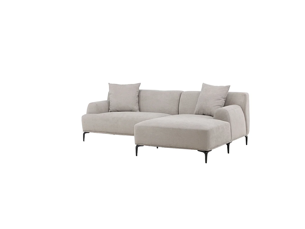 Canapé d'angle 3 places en tissu gris clair VISKAN