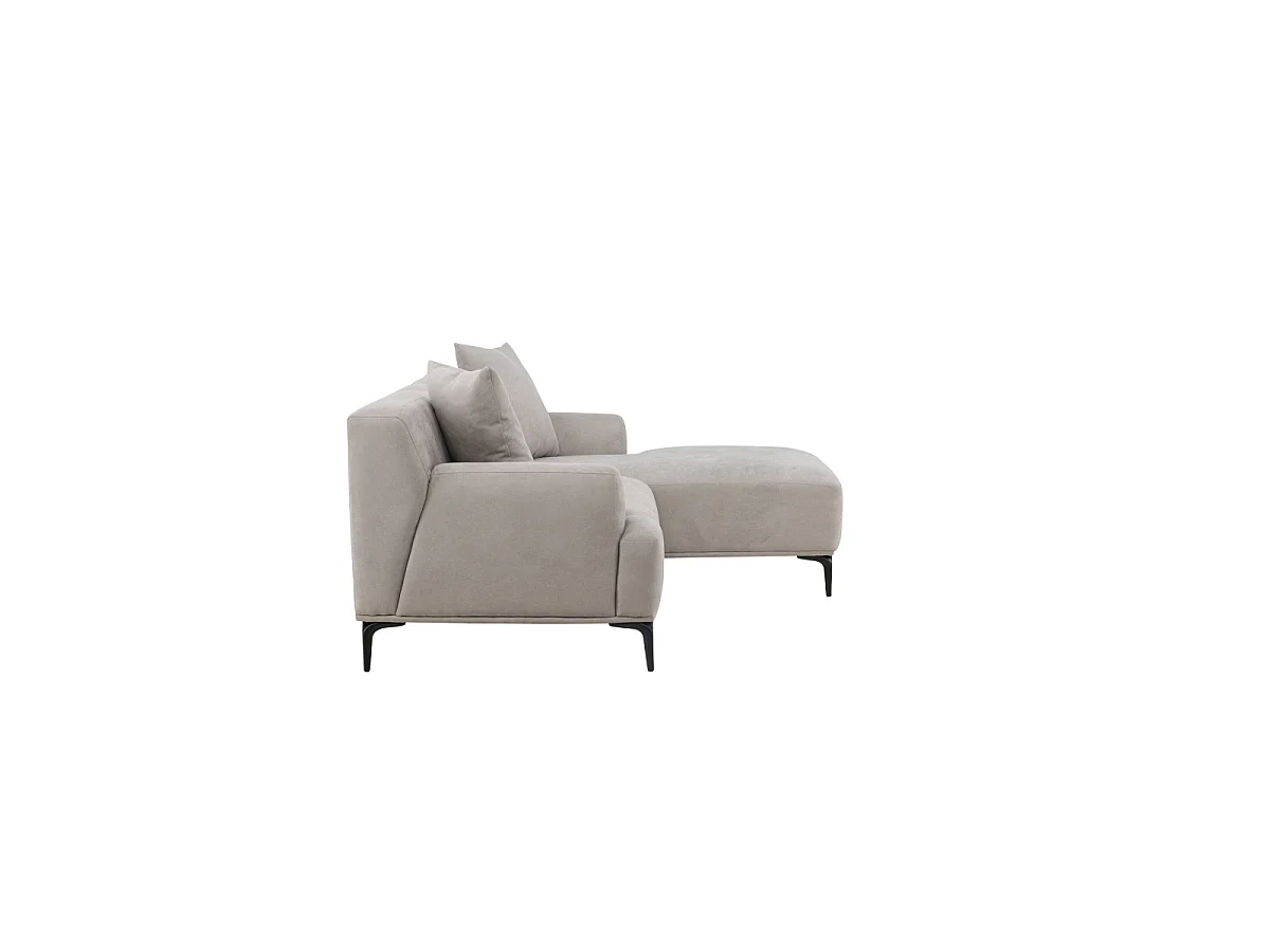 Canapé d'angle 3 places en tissu gris clair VISKAN