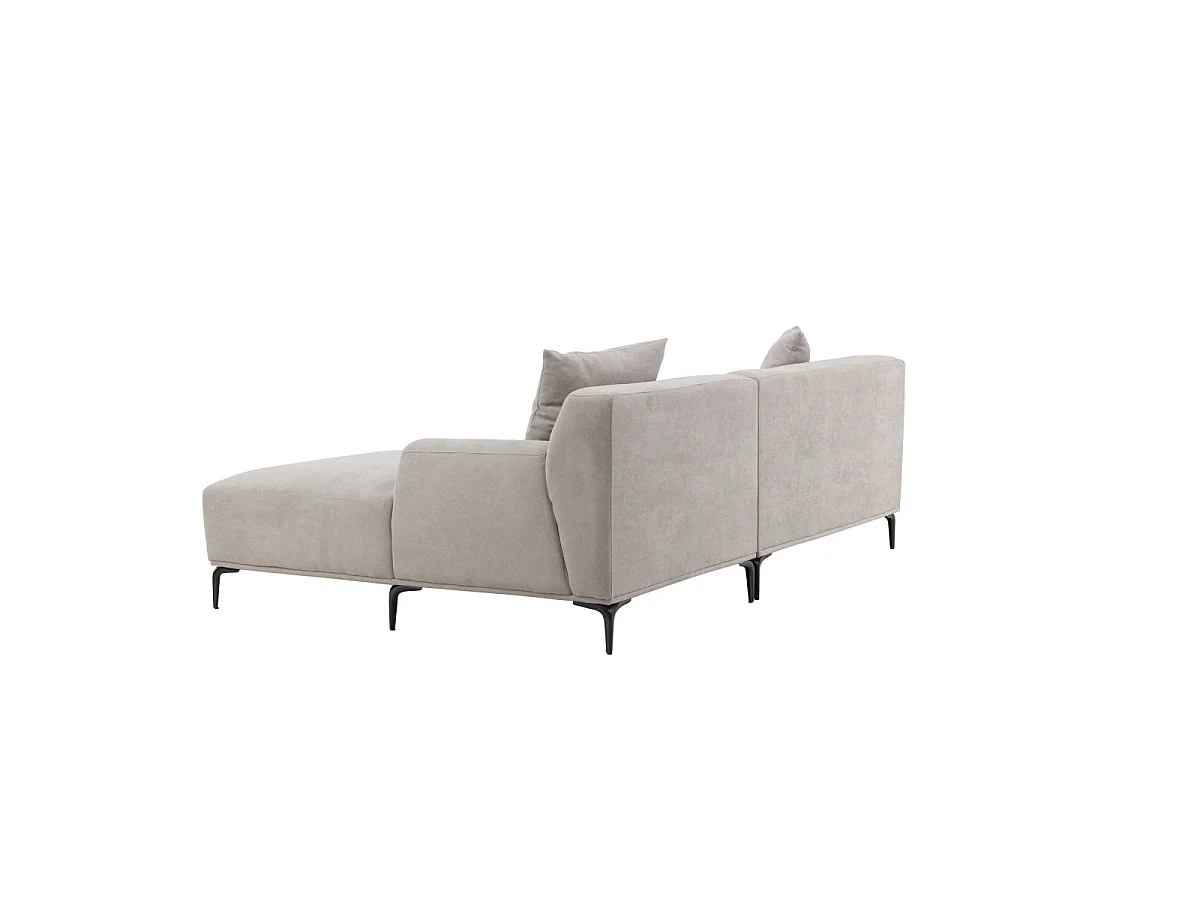 Canapé d'angle 3 places en tissu gris clair VISKAN