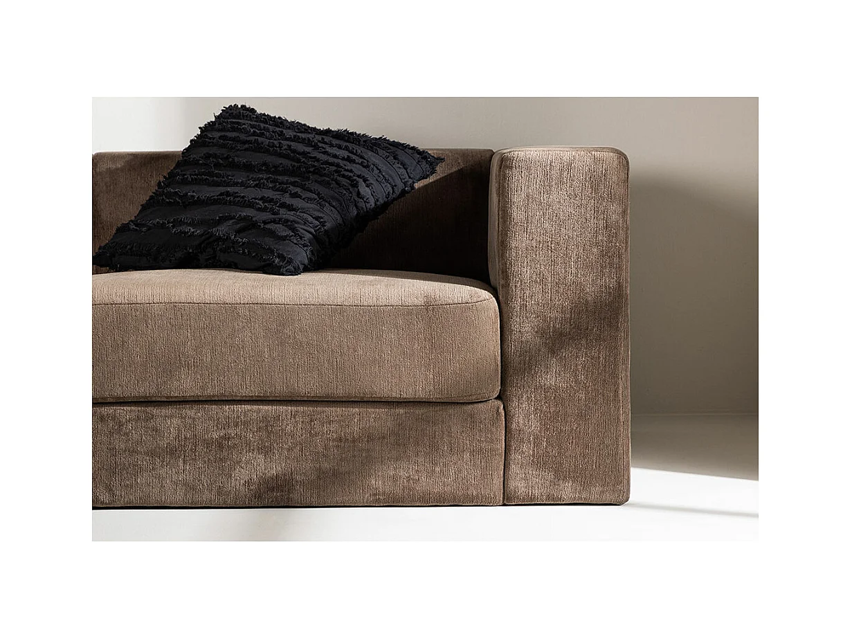 Canapé 3 Places Effet Lin "Lumi" 238cm Marron