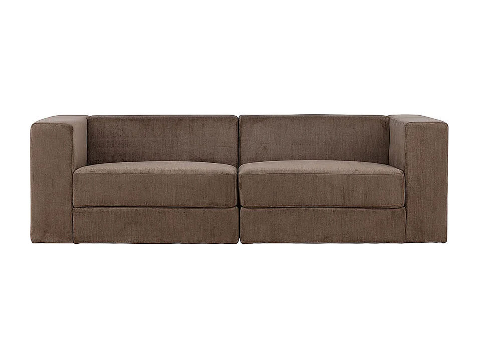 Canapé 3 Places Effet Lin "Lumi" 238cm Marron