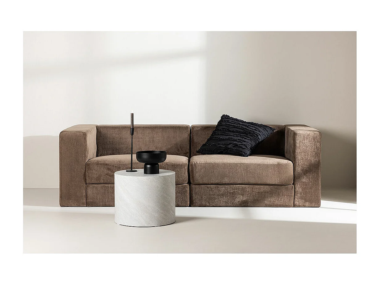 Canapé 3 Places Effet Lin "Lumi" 238cm Marron