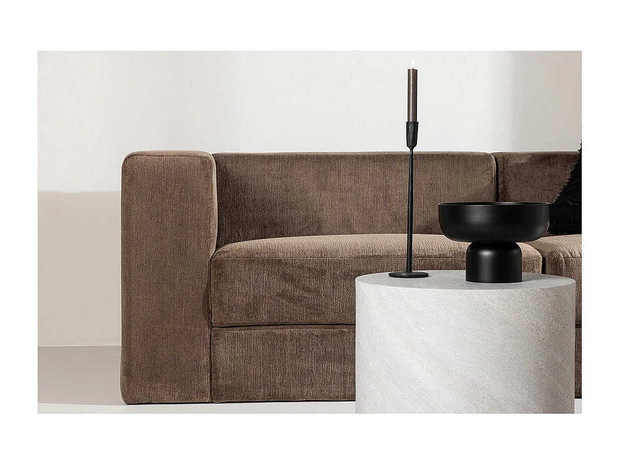 Canapé 3 Places Effet Lin "Lumi" 238cm Marron