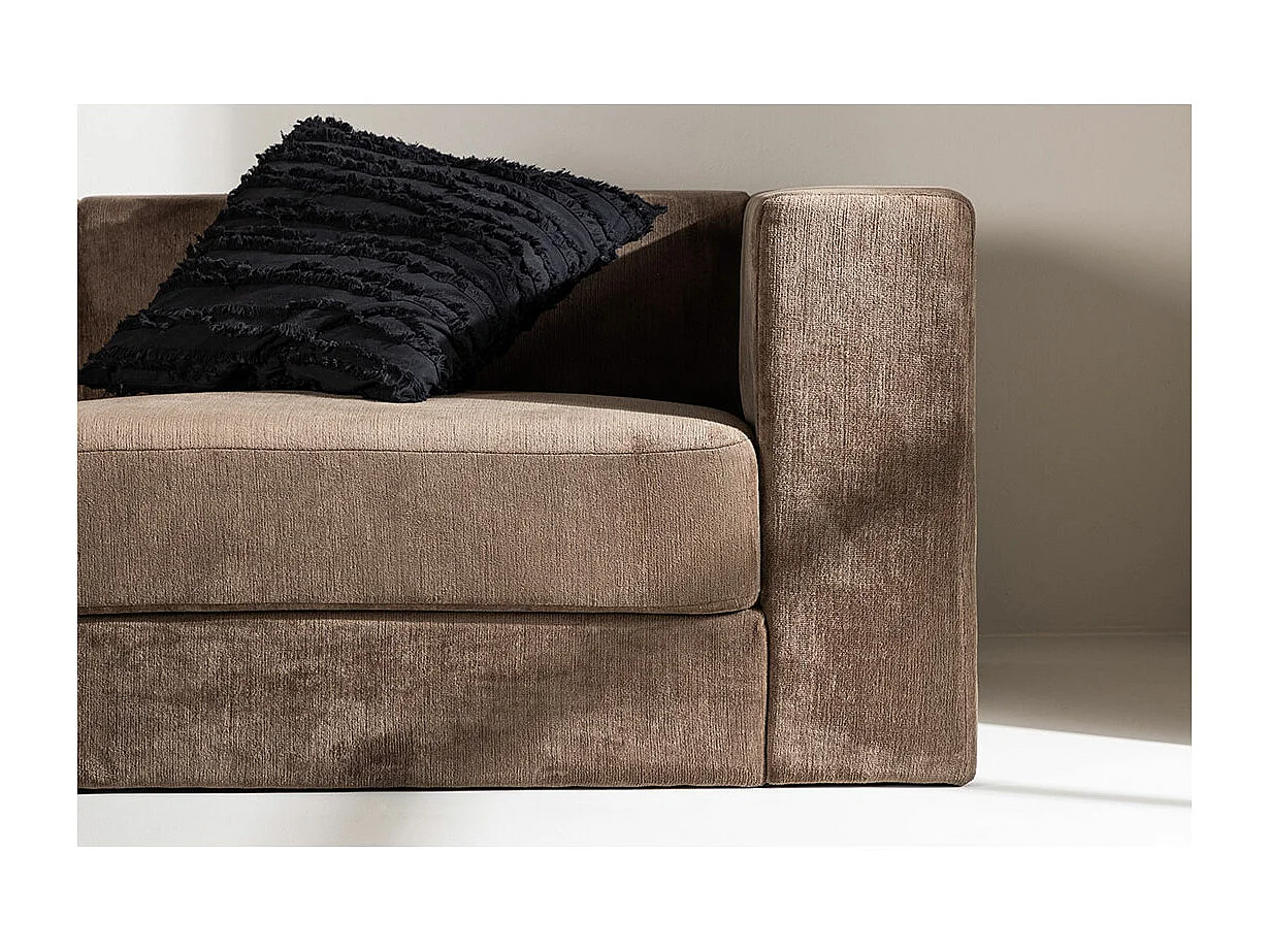 Canapé 3 Places Effet Lin "Lumi" 238cm Marron