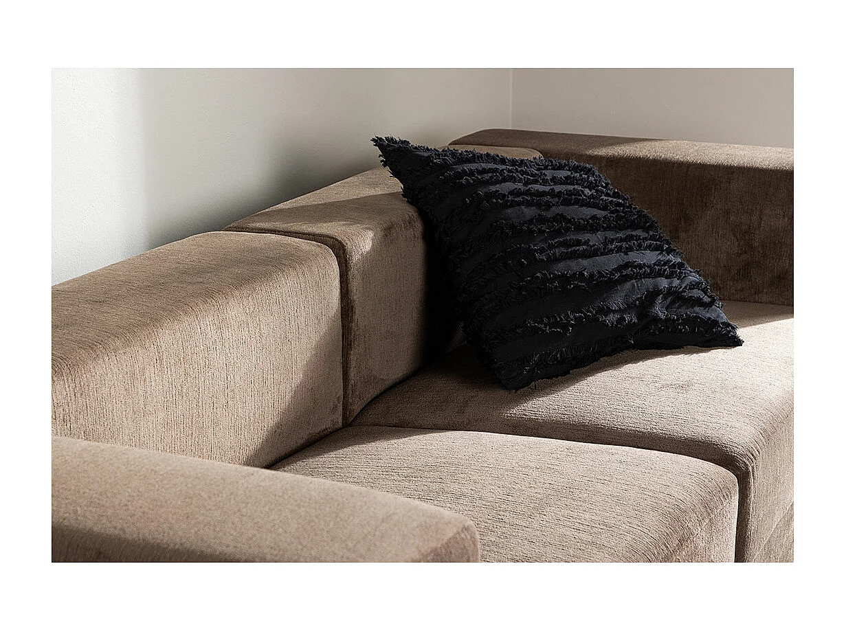 Canapé 3 Places Effet Lin "Lumi" 238cm Marron