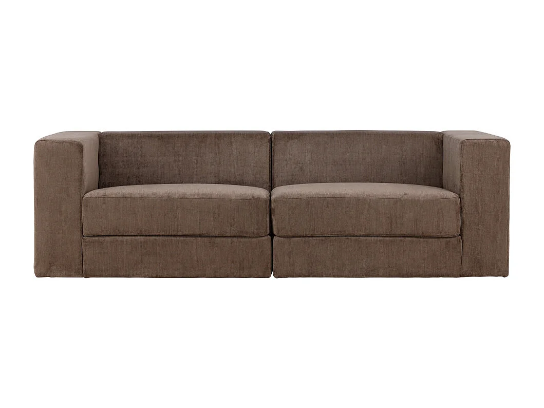 Canapé 3 Places Effet Lin "Lumi" 238cm Marron