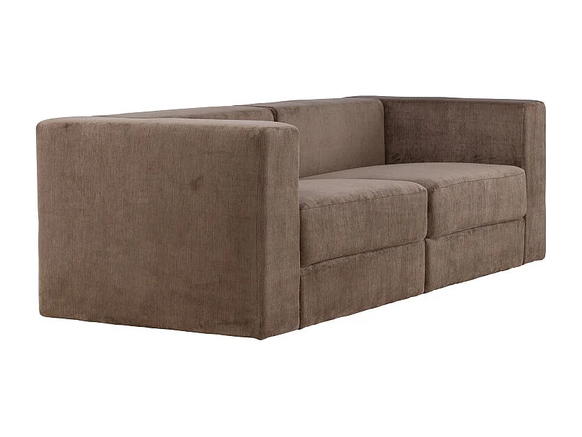 Canapé 3 Places Effet Lin "Lumi" 238cm Marron